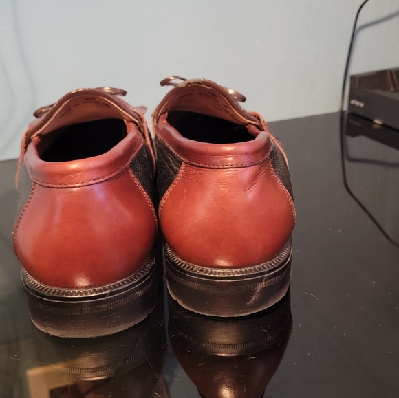 Florsheim 2 Tone Loafers Mens 10 Wide Black Brown Pre-owned - Picture 2 of 7